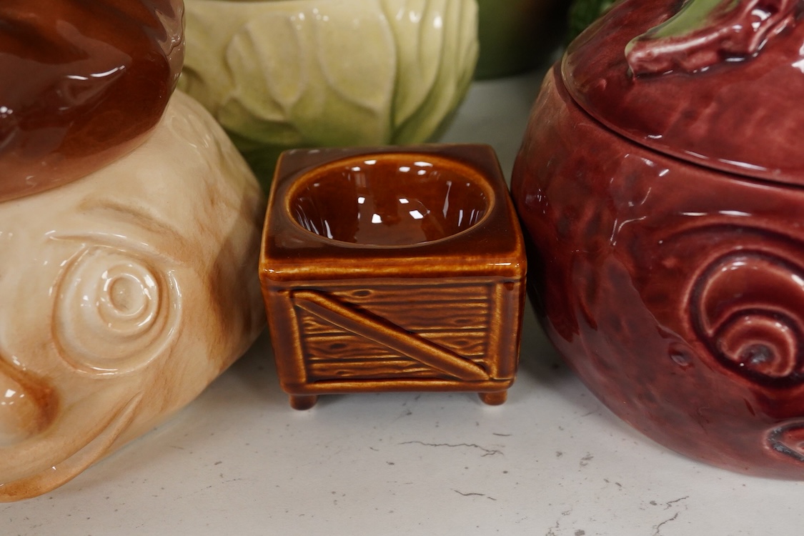 A collection of eighteen Sylvac vegetable pots and table accessories, largest 15cm high